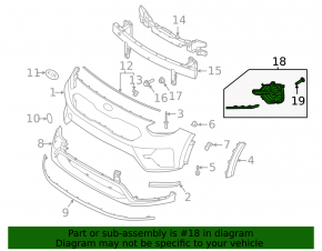 Grilă bară față dreapta Kia Niro 19-22 EV sub proiectoarele de ceață