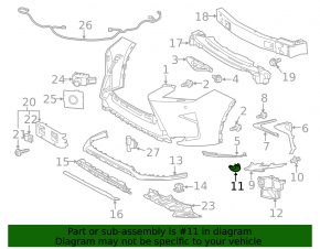 Молдинг уголок решетки радиатора grill нижний левый Lexus RX350 RX450h 16-19 F-sport