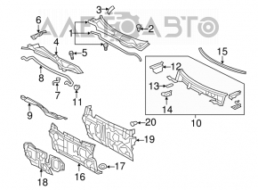 Поддон дворников металл Toyota Camry v40