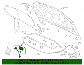 Замок капота VW Jetta 11-18 USA с датчиком