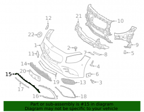 Bandă bară față superioară Mercedes Clasa S W222 63/65 AMG 18-20 coupe