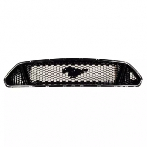 Решетка радиатора grill Ford Mustang mk6 18-23 рест, черный глянец
