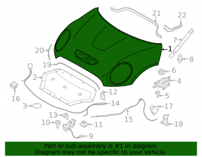 Капот голый Mini Cooper F56 3d 14-23 дорест