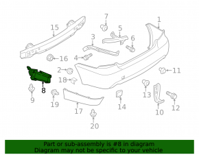 Защита заднего бампера левая Subaru Impreza WRX GH 08-11 5d