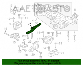 Подушка двигателя задняя VW Passat b8 16-19 USA 1.8T, 2.0T