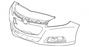 Бампер передний голый Chevrolet Malibu 14-15 рест