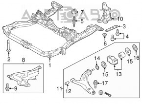 Fulie punte față dreapta Subaru Legacy 15-19 cu articulație sferică, șurub rupt în fixare, ruginit
