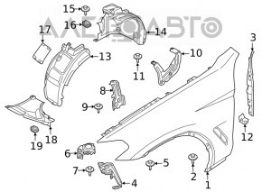Крыло переднее правое BMW X3 G01 X4 G02 18-24 коричневый C07