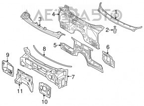 Решетка дворников пластик BMW X5 F15 14-18 задняя часть, рассохся уплотнитель