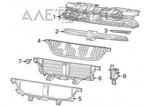 Молдинг решетки радиатора grill Dodge Dart 13-16 мат
