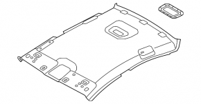 Обшивка потолка Hyundai Sonata 18-19 беж без люка