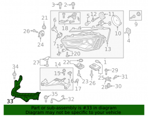 Крепление переднего бампера под фарой внешнее левое Audi A4 B8 13-16 рест