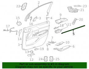 Garnitură interioară de sticlă pentru ușa stângă față a unui Mercedes X167 GLS 450 20-26