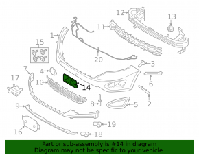 Placă de înmatriculare față Ford Edge 15-18