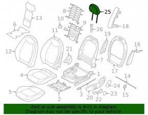 Подголовник передний правый Mini Cooper Countryman R60 11-16 черный кожа, примят