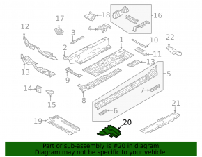 Защита днища задняя левая Audi A3 22-26