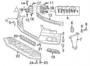 Grila inferioară a barei de protecție față a Audi A4 B9 17-19 fără fragmente