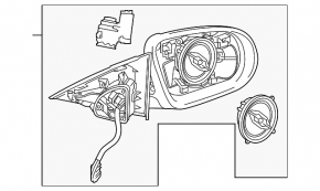 Oglinda laterala stanga Mercedes W213 E 17-23 semnal de viraj, incalzire, iluminare de fundal, auto-dimming, BSM, camera