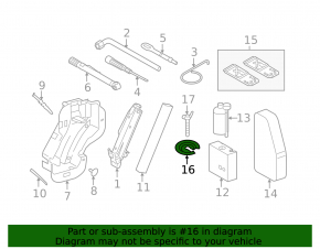 Крепление запасного колеса VW Tiguan 09-18 опора