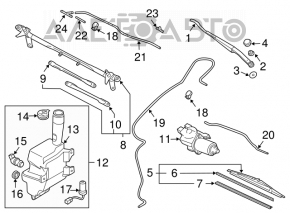 Поводок дворника правый Mazda6 03-08