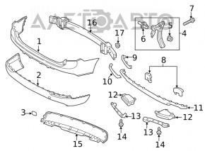 Bara spate, partea superioară goală, Volvo XC90 16-19, pentru parcare, albă, suport rupt, zgârieturi