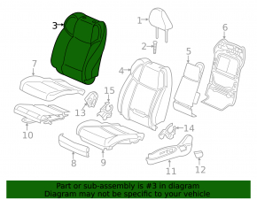 Водительское сидение Acura TLX 15-17 без airbag