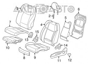Водительское сидение Acura TLX 15-17 без airbag