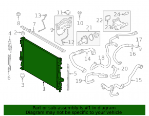 Radiator răcire cu apă Land Rover Range Rover Evoque 2016-2018, 2.0