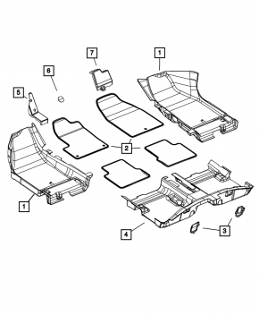 Покрытие пола левое Dodge Dart 13-13 черн