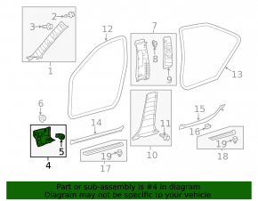 Накладка передней стойки нижняя левая Toyota Camry v50 12-14 usa черн