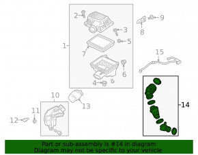 Воздуховод на коллектор GMC Terrain 18- 3 части
