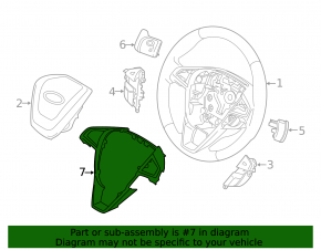 Накладка руля Ford Edge 15-18 хром