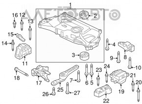 Pernele motorului stânga VW Beetle 12-13 2.0T