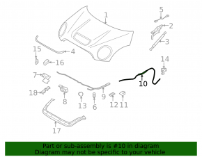 Cablu de deblocare capotă spate pentru Mini Cooper R56 R58 07-15