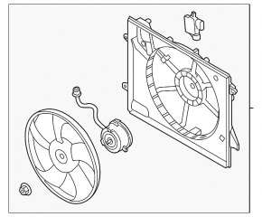 Difuzorul carcasei radiatorului asamblat pentru Hyundai Sonata 18-19 2.4, nou, neoriginal