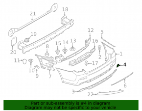 Заглушка буксировочного крюка заднего бампера BMW 5 G30 21-23 Basis