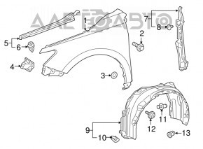 Уплотнитель крыла капот-крыло правый Toyota Camry v55 15-17 usa