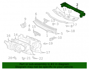 Поддон дворников металл Lexus RX300 98-03