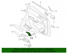 Capac mâner interior ușă spate dreapta negru pentru Mitsubishi Outlander 22-26