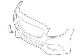 Бампер передний голый Mercedes C-class W205 300/350e/350h/400 15-18 без парктроников