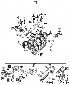 Защита впускного коллектора Jeep Compass 17-22 2.4