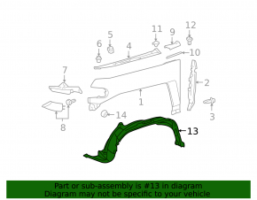 Подкрылок передний правый Toyota FJ Cruiser 07-10