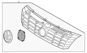 Решетка радиатора grill VW Passat b7 12-15 USA без эмблемы