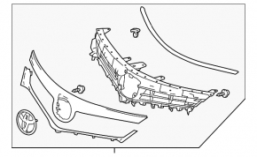 Решетка радиатора grill Toyota Avalon 13-15 дорест, с эмблемой