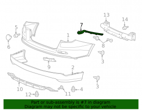 Крепление заднего бампера левое Honda Crosstour 10-15 2013-15