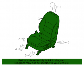 Водительское сидение Infiniti QX50 19-21 с airbag, электро, подогрев, кожа черн