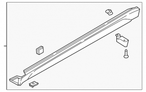 Порог левый Hyundai Tucson 19-21 черный с серебром