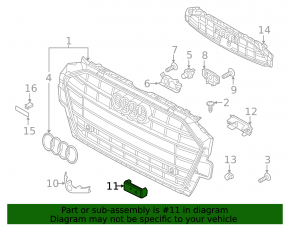 Suport număr de înmatriculare dreapta pentru Audi A4 B9 20-25 2 piese