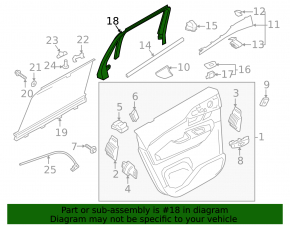 Ornamente interioare ușă spate stânga Volvo XC90 25-26 Tip 2, Negru