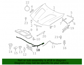 Трос открывания замка капота передняя часть BMW X3 E83 03-10